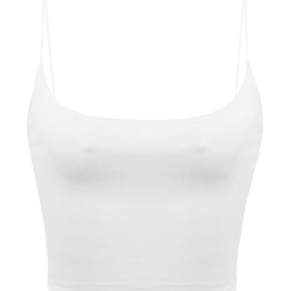 NWT TUBULAR STRAPS BASIC DOUBLE LAYERED CROP TOP - Picture 5 of 7